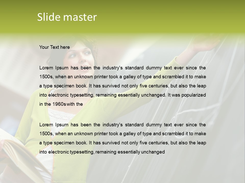 A Woman Writing On A Blackboard In A Classroom PowerPoint Template