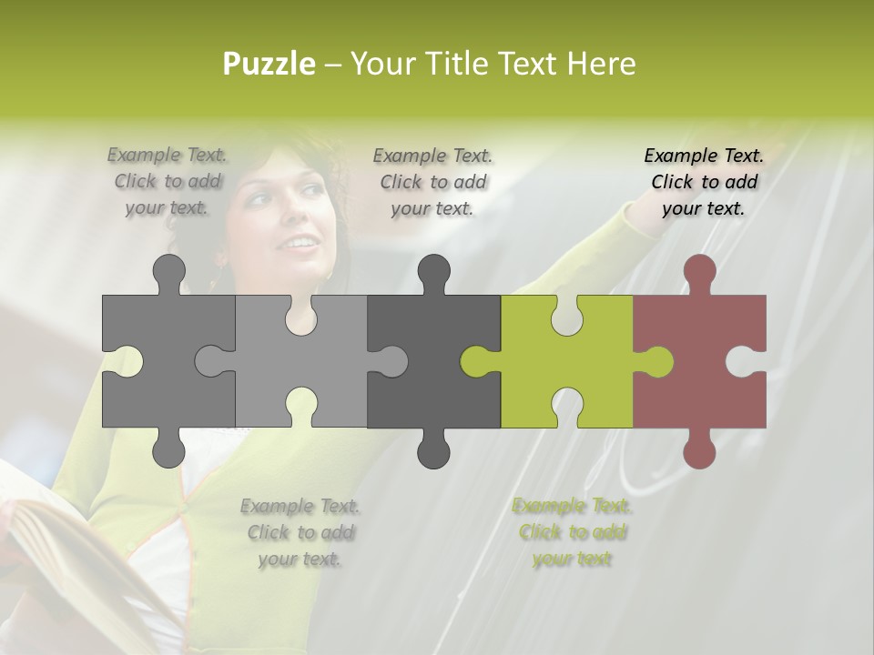 A Woman Writing On A Blackboard In A Classroom PowerPoint Template