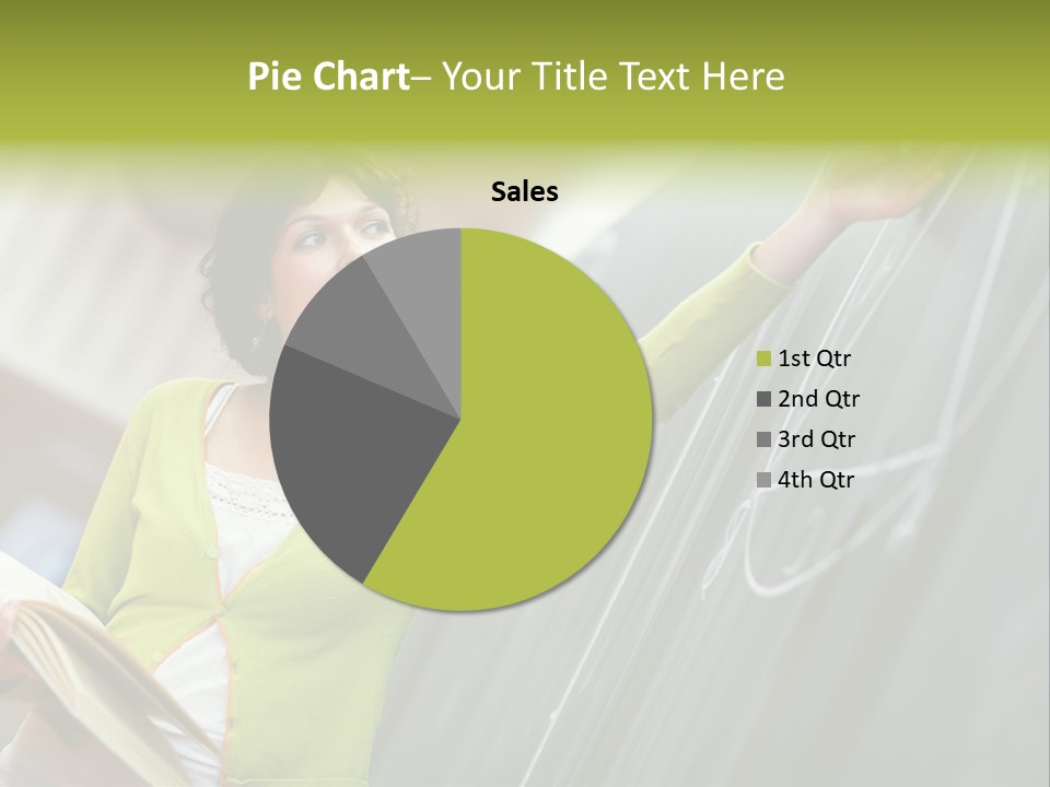 A Woman Writing On A Blackboard In A Classroom PowerPoint Template