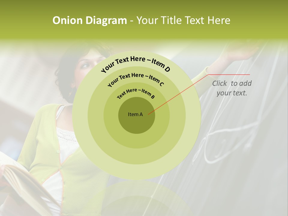 A Woman Writing On A Blackboard In A Classroom PowerPoint Template