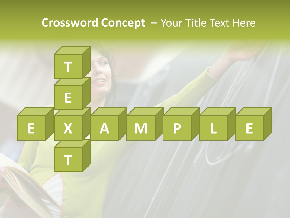 A Woman Writing On A Blackboard In A Classroom PowerPoint Template