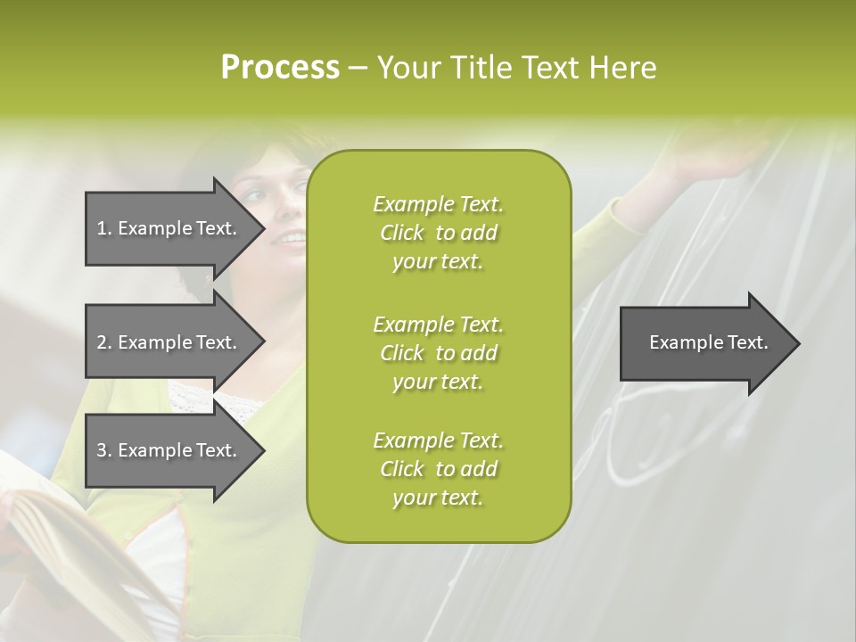 A Woman Writing On A Blackboard In A Classroom PowerPoint Template
