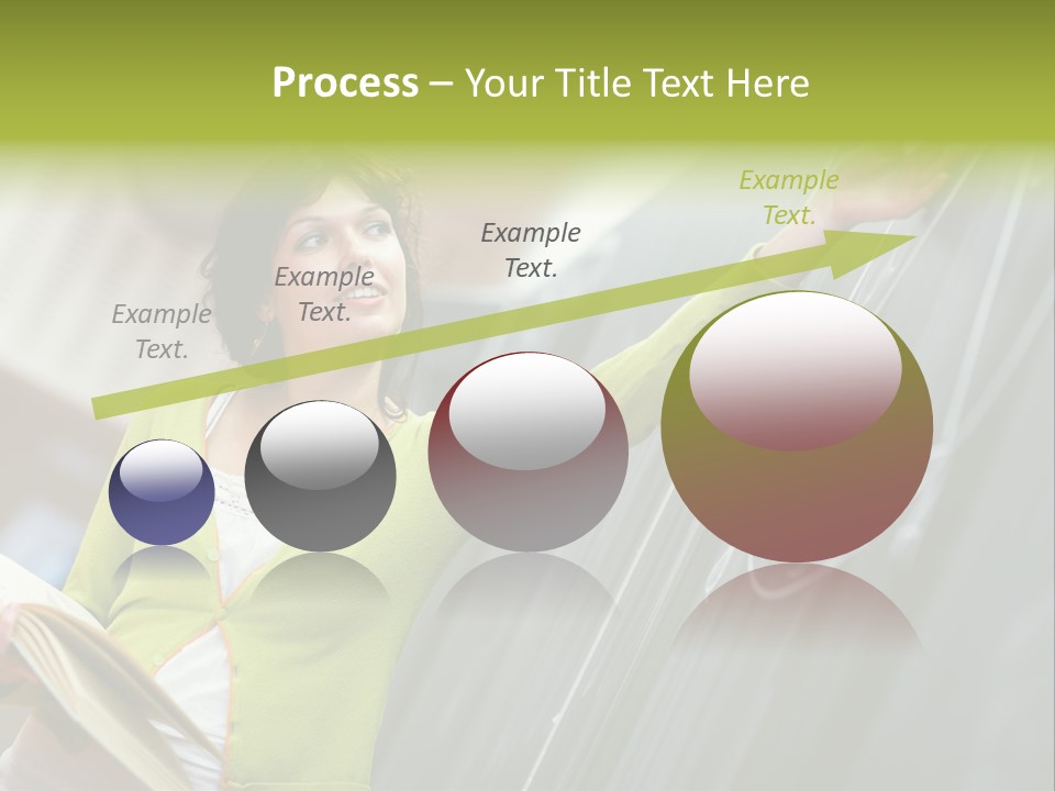 A Woman Writing On A Blackboard In A Classroom PowerPoint Template