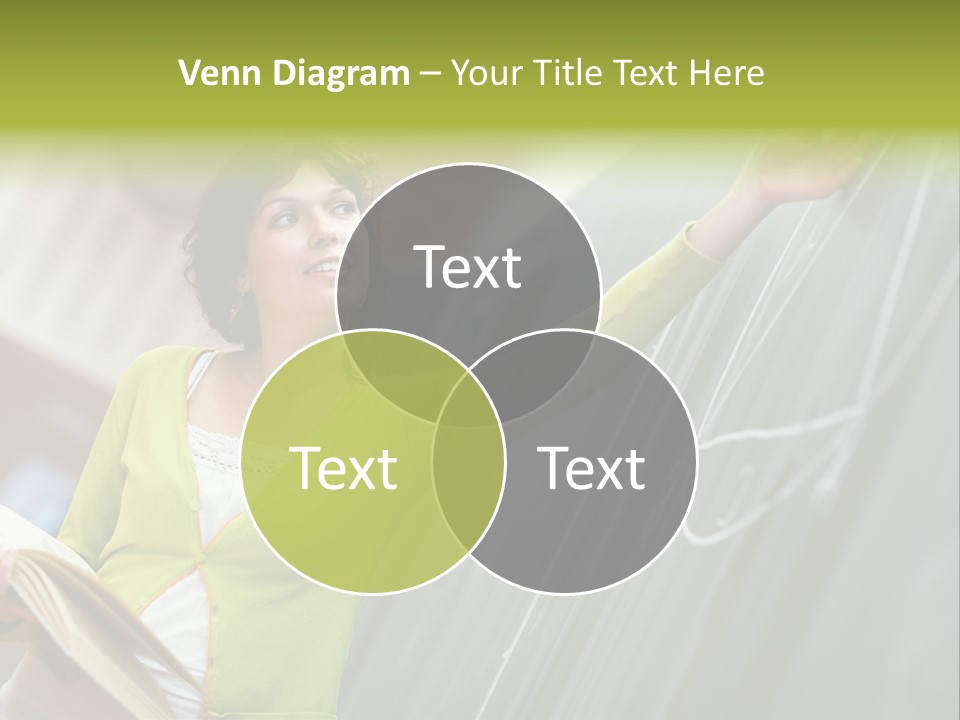 A Woman Writing On A Blackboard In A Classroom PowerPoint Template