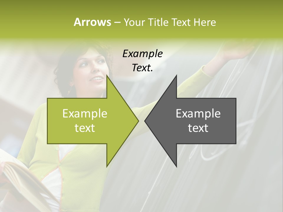 A Woman Writing On A Blackboard In A Classroom PowerPoint Template