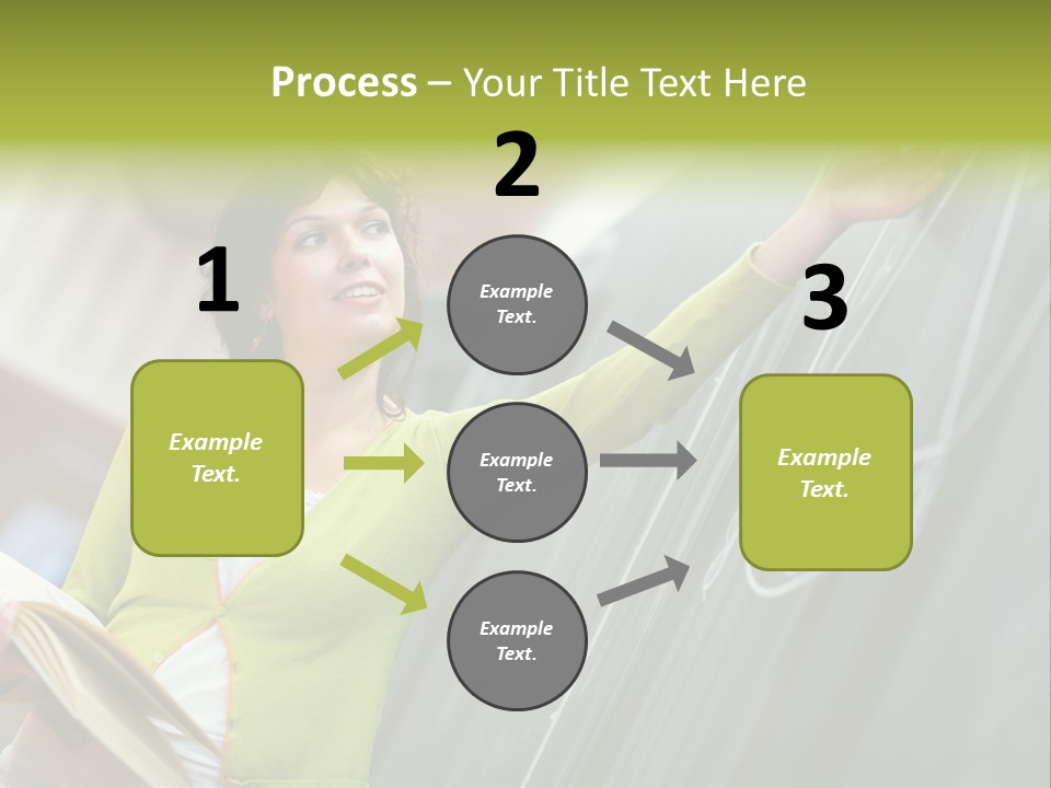 A Woman Writing On A Blackboard In A Classroom PowerPoint Template
