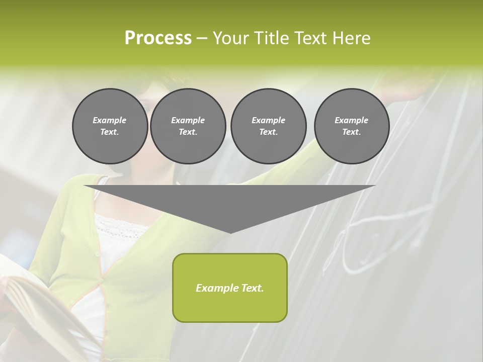 A Woman Writing On A Blackboard In A Classroom PowerPoint Template