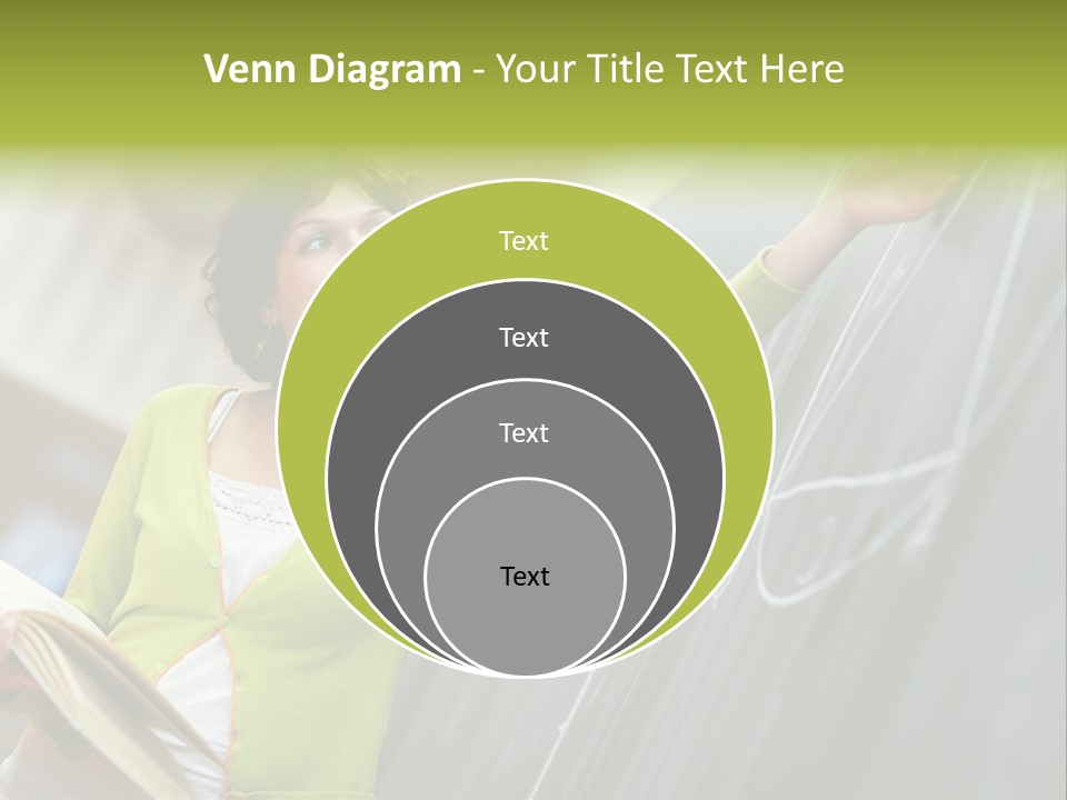 A Woman Writing On A Blackboard In A Classroom PowerPoint Template