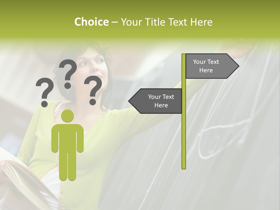 A Woman Writing On A Blackboard In A Classroom PowerPoint Template