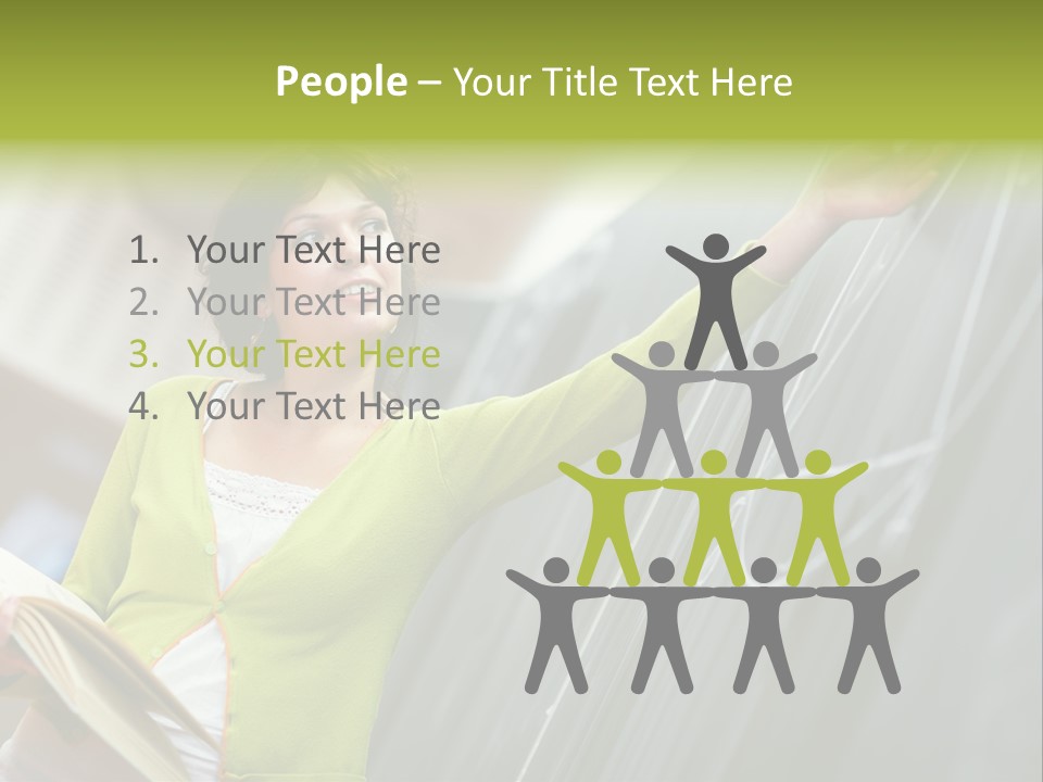 A Woman Writing On A Blackboard In A Classroom PowerPoint Template