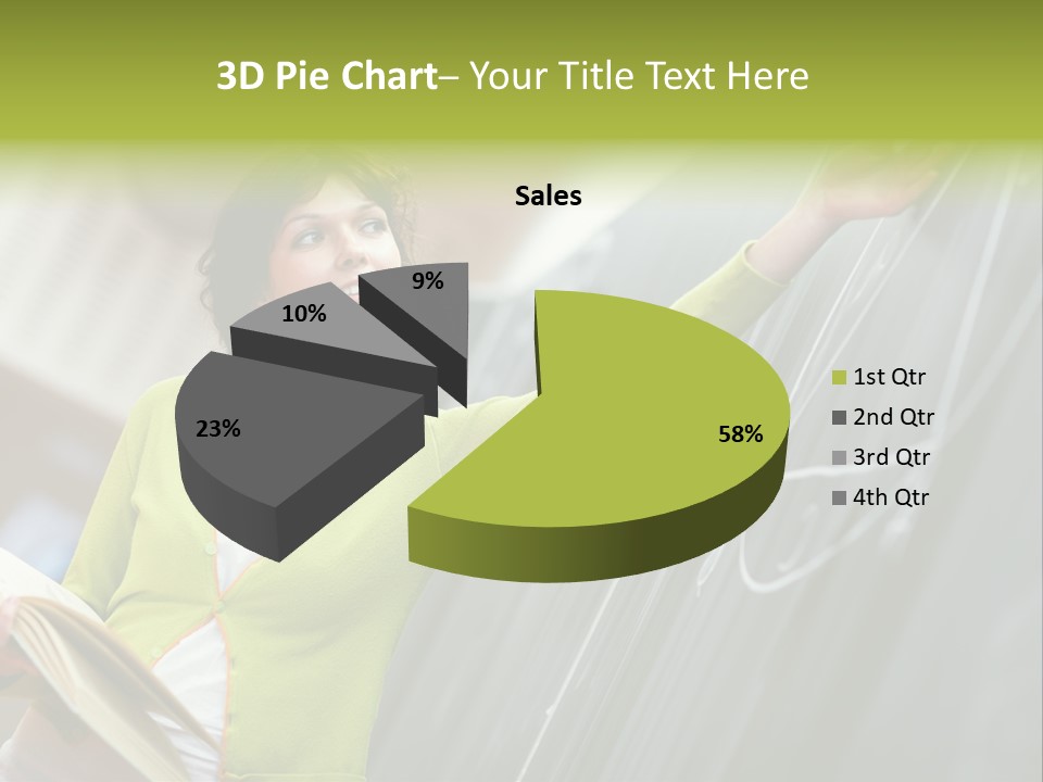 A Woman Writing On A Blackboard In A Classroom PowerPoint Template