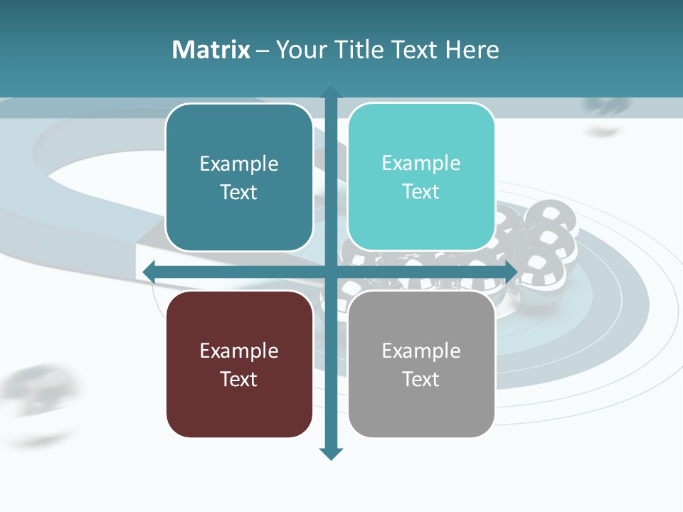 A Group Of Balls On Top Of A Blue Arrow PowerPoint Template