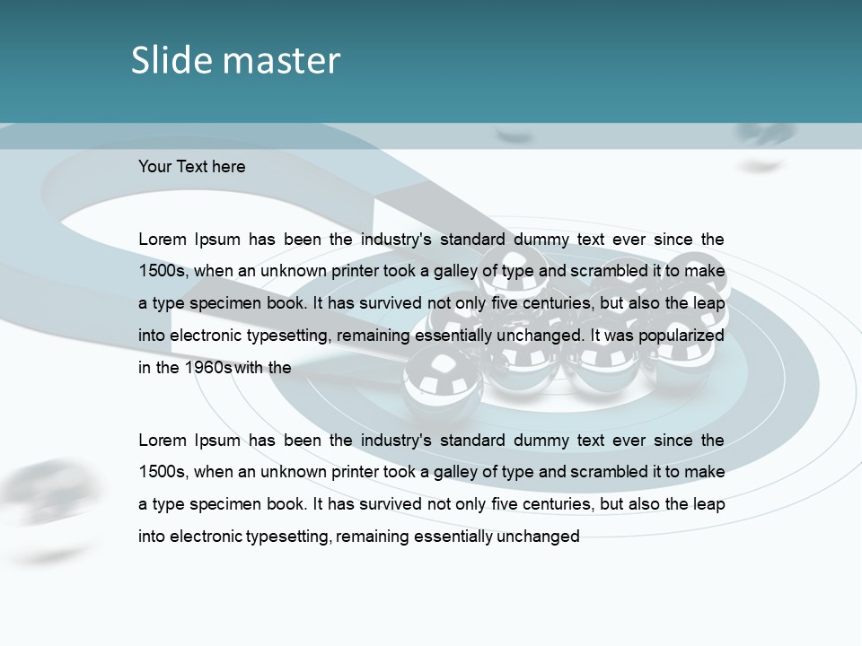 A Group Of Balls On Top Of A Blue Arrow PowerPoint Template