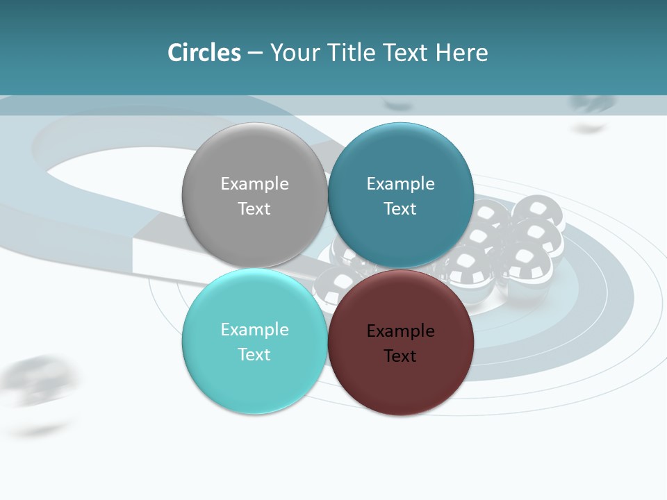 A Group Of Balls On Top Of A Blue Arrow PowerPoint Template