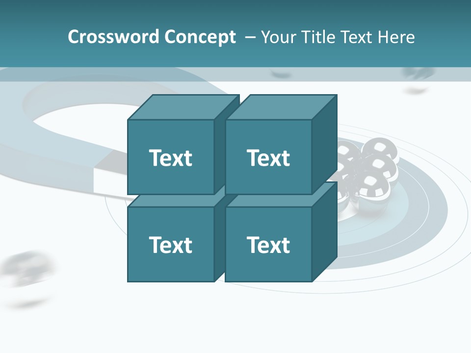 A Group Of Balls On Top Of A Blue Arrow PowerPoint Template