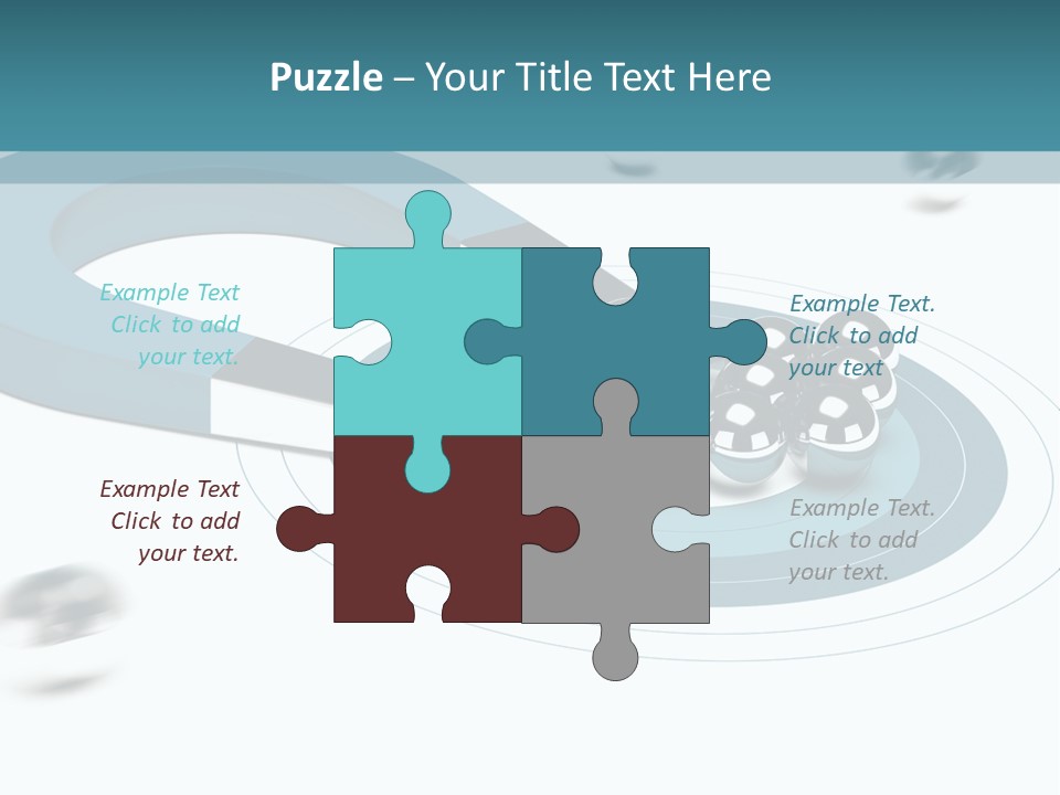 A Group Of Balls On Top Of A Blue Arrow PowerPoint Template