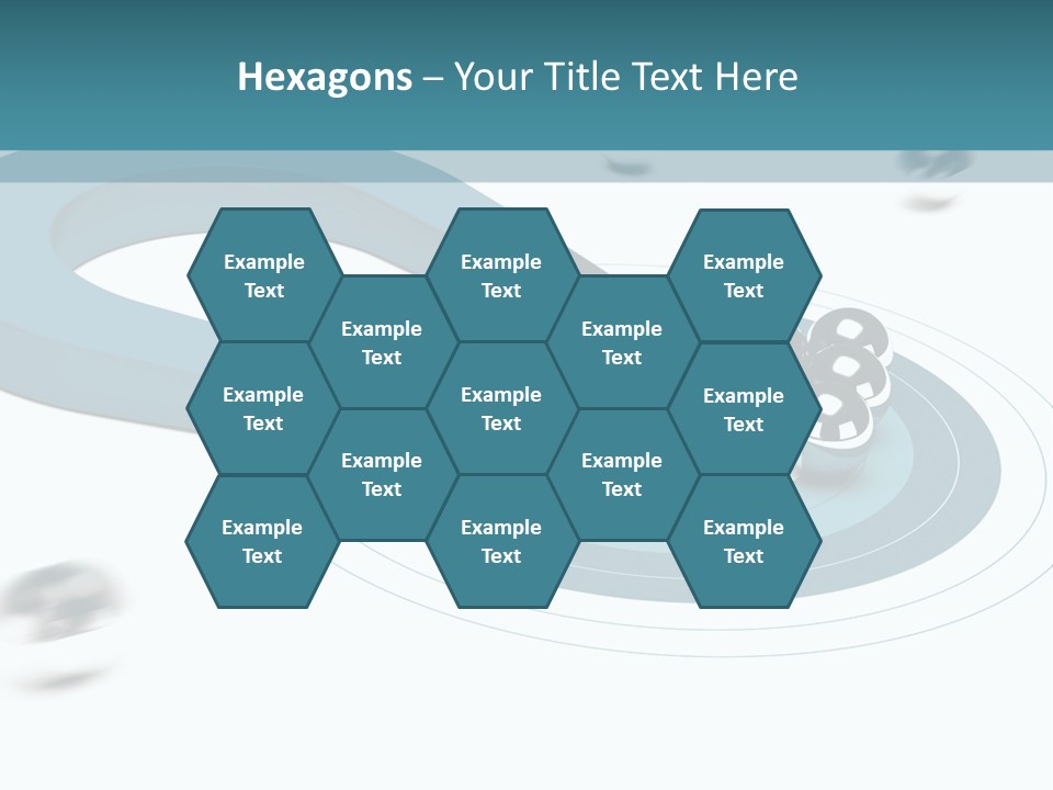 A Group Of Balls On Top Of A Blue Arrow PowerPoint Template