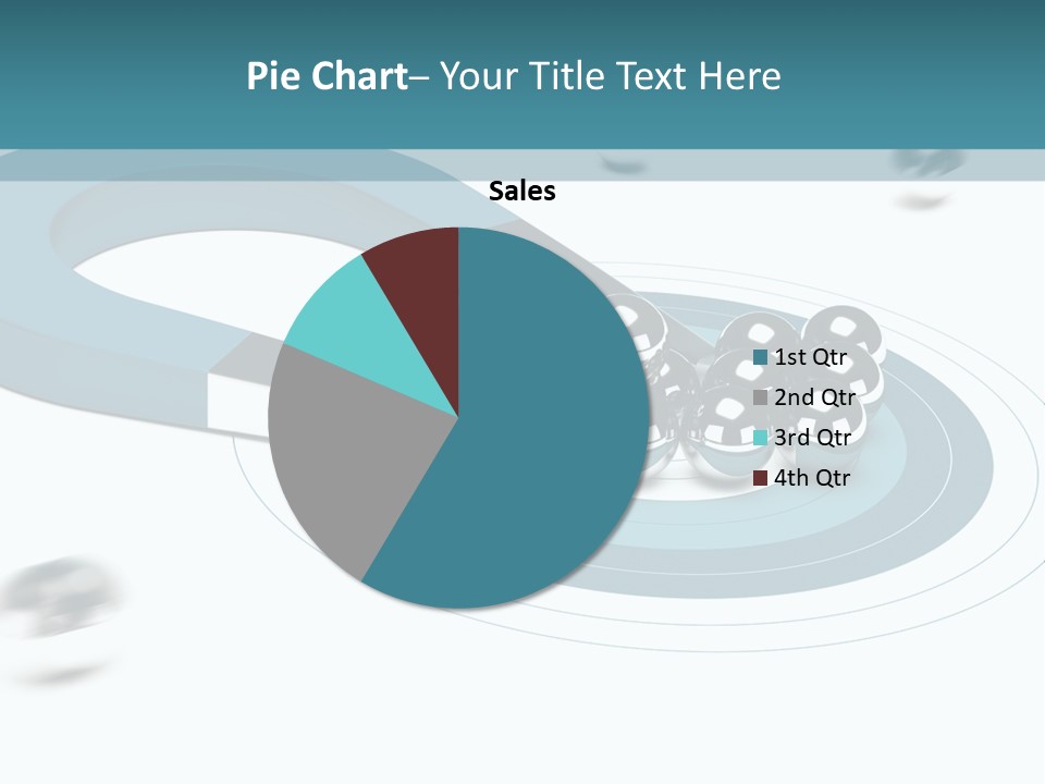 A Group Of Balls On Top Of A Blue Arrow PowerPoint Template