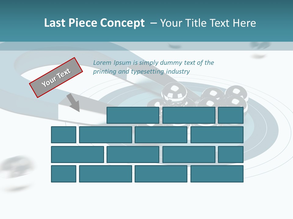 A Group Of Balls On Top Of A Blue Arrow PowerPoint Template