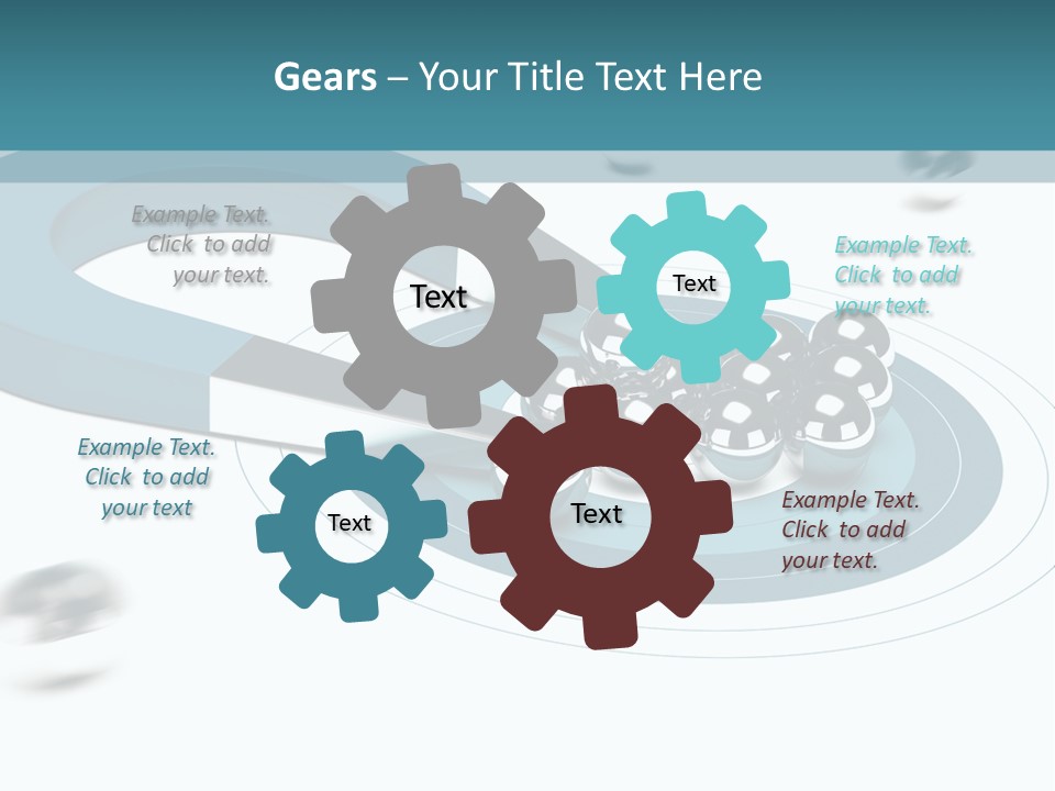 A Group Of Balls On Top Of A Blue Arrow PowerPoint Template