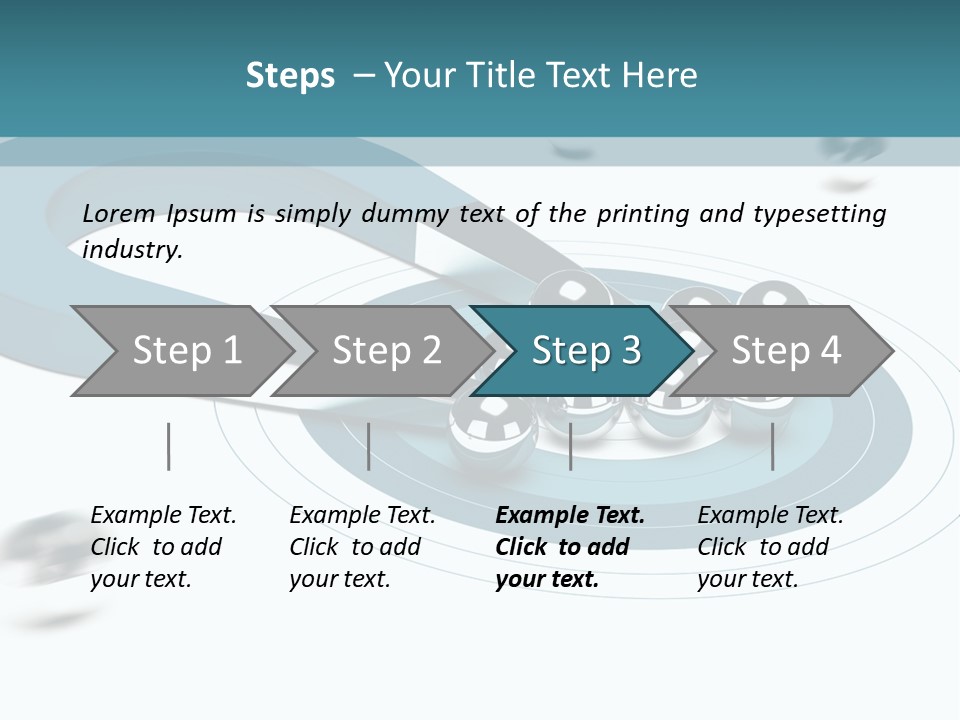 A Group Of Balls On Top Of A Blue Arrow PowerPoint Template