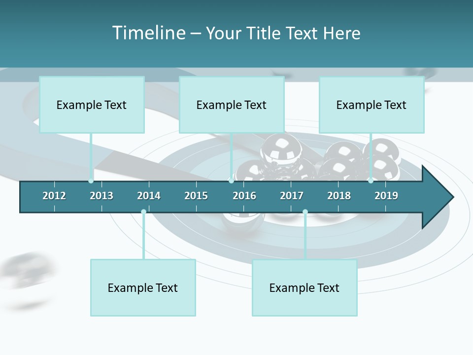 A Group Of Balls On Top Of A Blue Arrow PowerPoint Template
