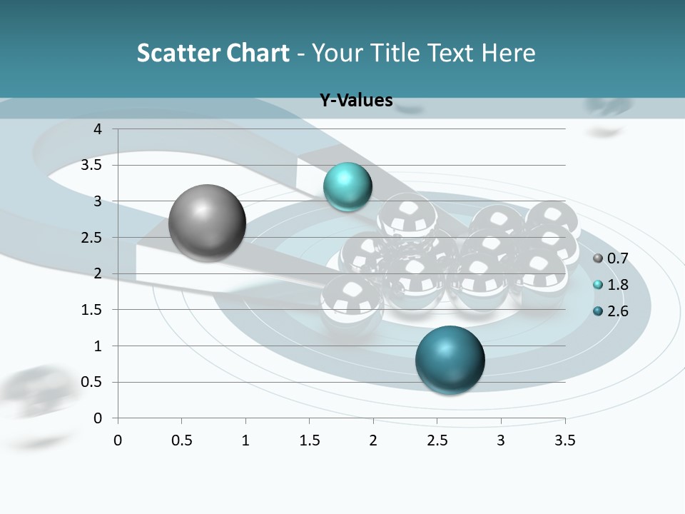 A Group Of Balls On Top Of A Blue Arrow PowerPoint Template