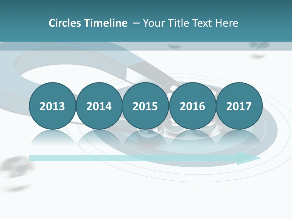 A Group Of Balls On Top Of A Blue Arrow PowerPoint Template