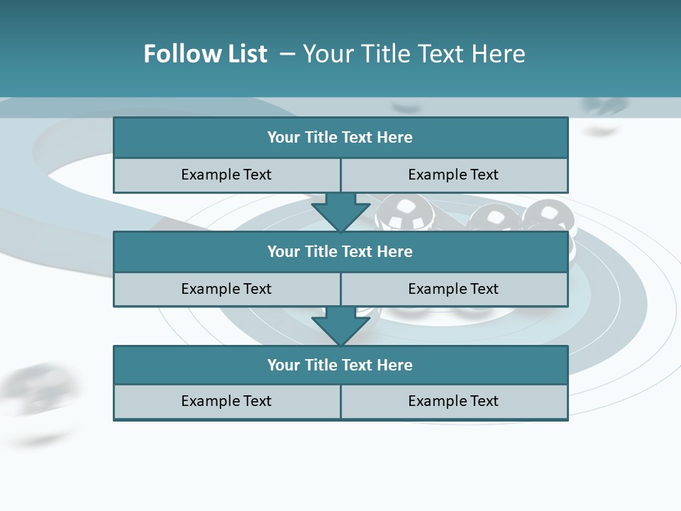 A Group Of Balls On Top Of A Blue Arrow PowerPoint Template