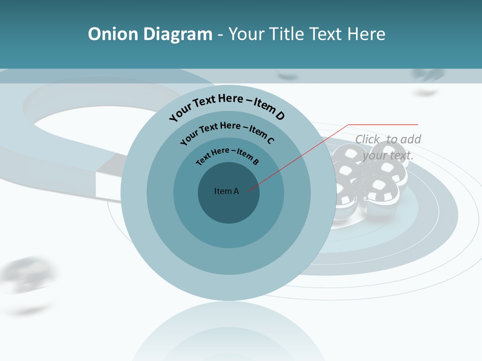 A Group Of Balls On Top Of A Blue Arrow PowerPoint Template
