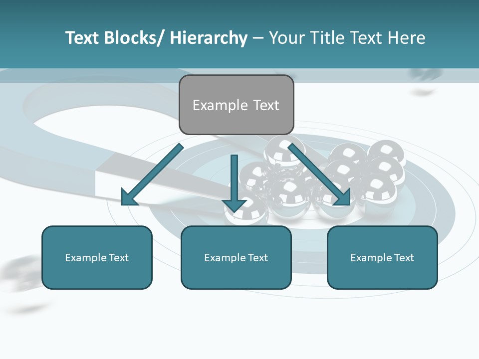 A Group Of Balls On Top Of A Blue Arrow PowerPoint Template