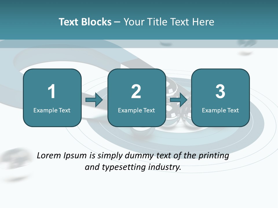 A Group Of Balls On Top Of A Blue Arrow PowerPoint Template