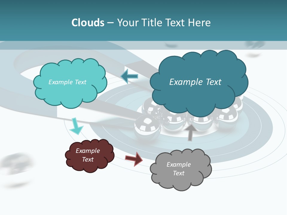 A Group Of Balls On Top Of A Blue Arrow PowerPoint Template