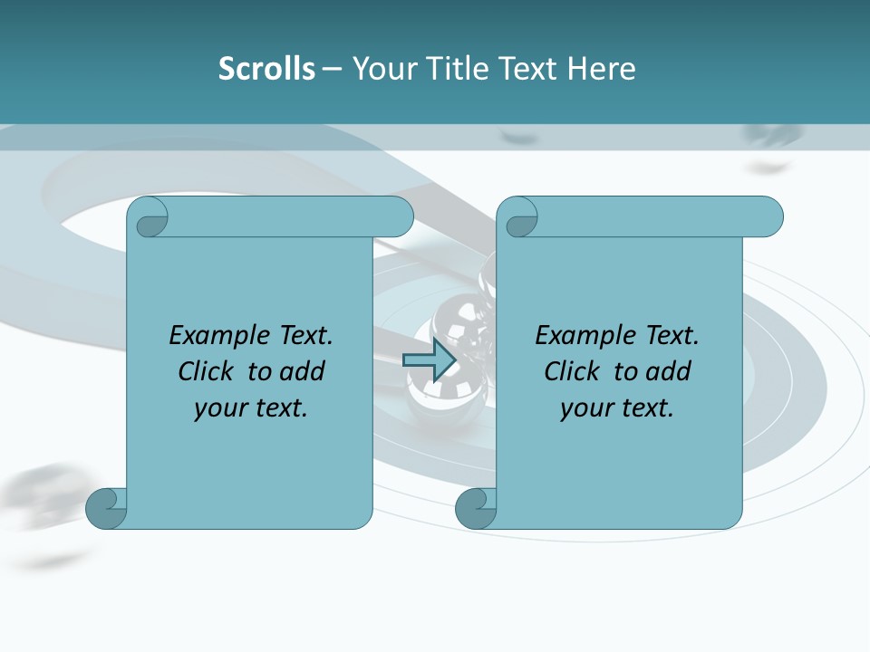 A Group Of Balls On Top Of A Blue Arrow PowerPoint Template