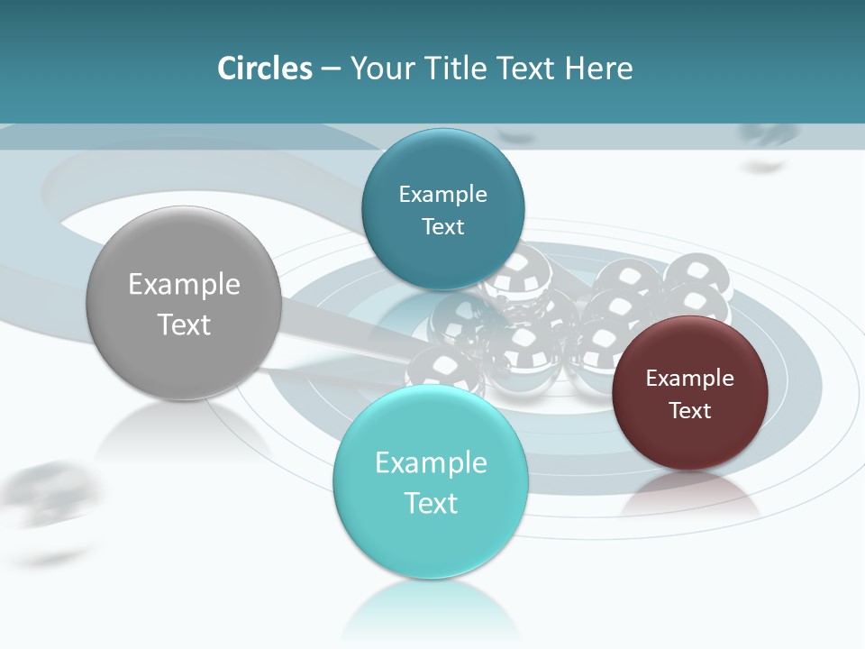 A Group Of Balls On Top Of A Blue Arrow PowerPoint Template