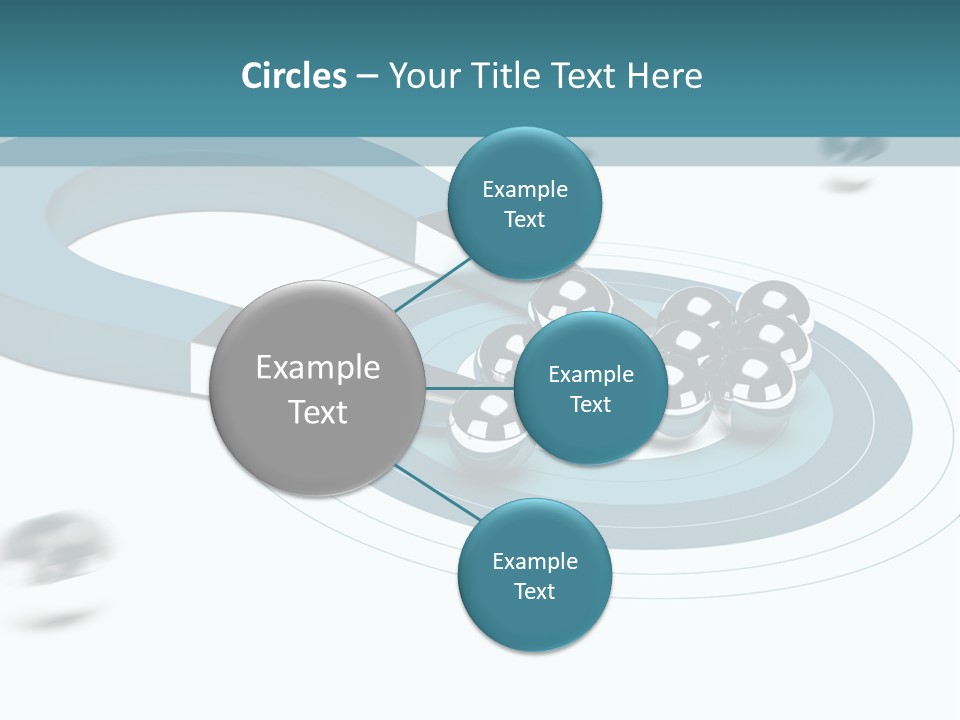 A Group Of Balls On Top Of A Blue Arrow PowerPoint Template