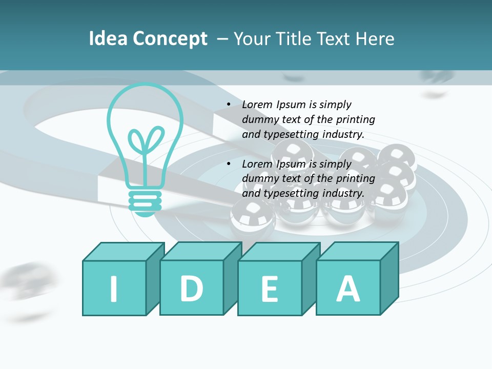 A Group Of Balls On Top Of A Blue Arrow PowerPoint Template