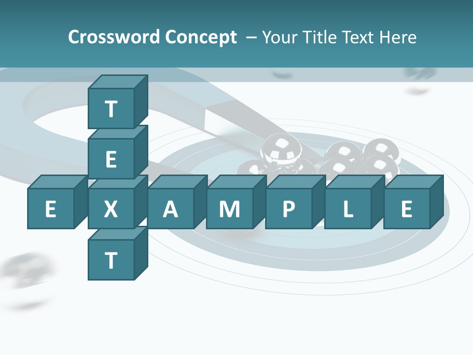 A Group Of Balls On Top Of A Blue Arrow PowerPoint Template