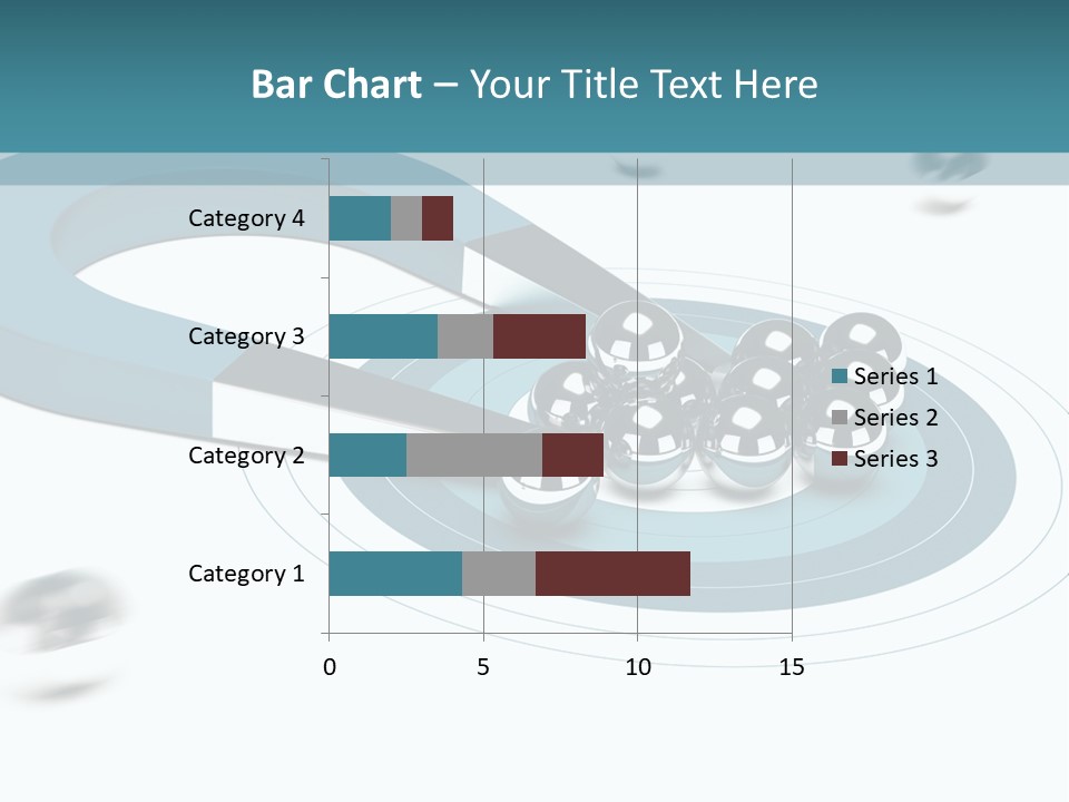A Group Of Balls On Top Of A Blue Arrow PowerPoint Template