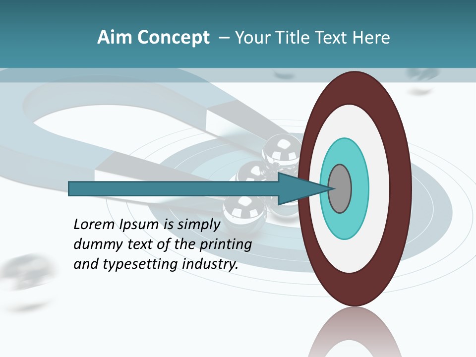 A Group Of Balls On Top Of A Blue Arrow PowerPoint Template