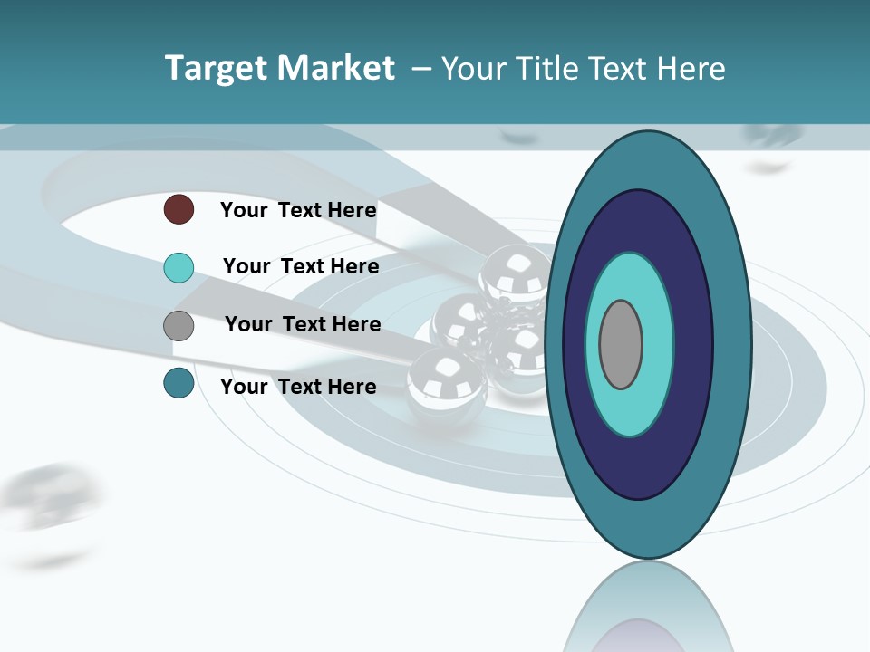 A Group Of Balls On Top Of A Blue Arrow PowerPoint Template