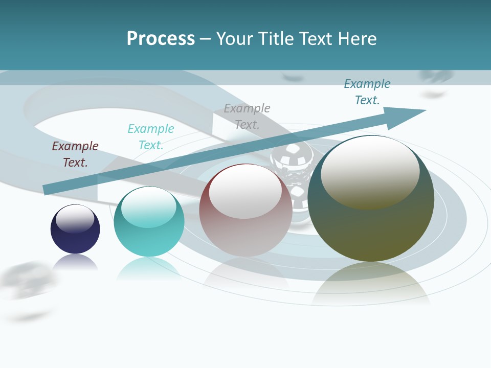 A Group Of Balls On Top Of A Blue Arrow PowerPoint Template