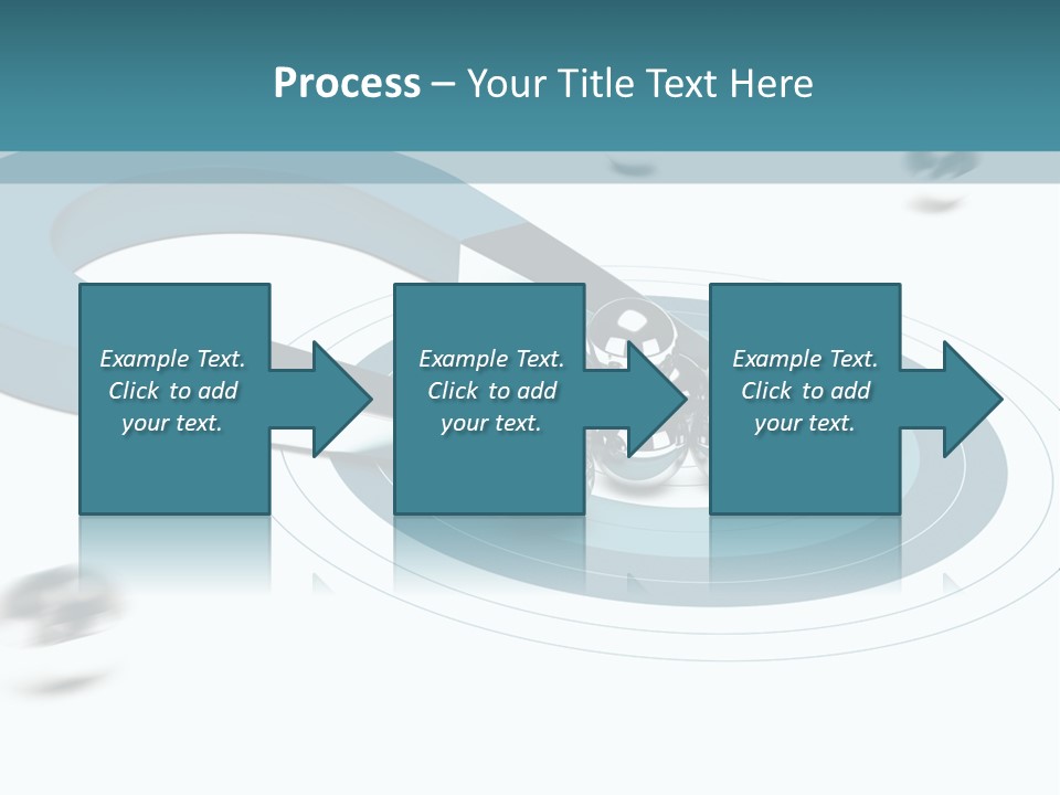 A Group Of Balls On Top Of A Blue Arrow PowerPoint Template