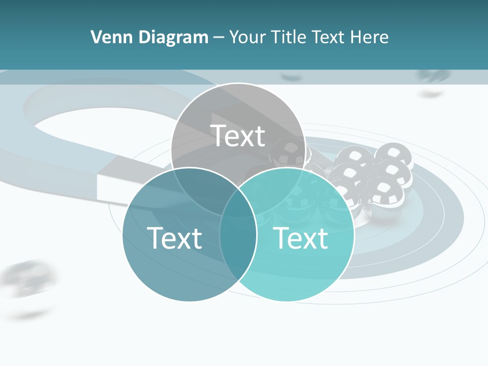 A Group Of Balls On Top Of A Blue Arrow PowerPoint Template