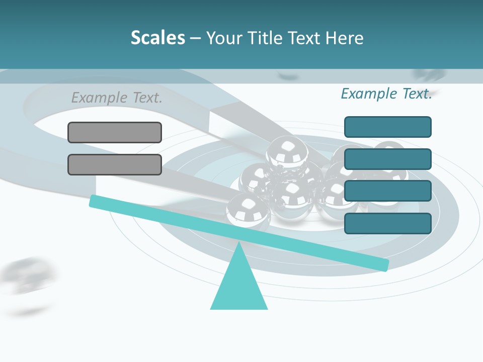 A Group Of Balls On Top Of A Blue Arrow PowerPoint Template