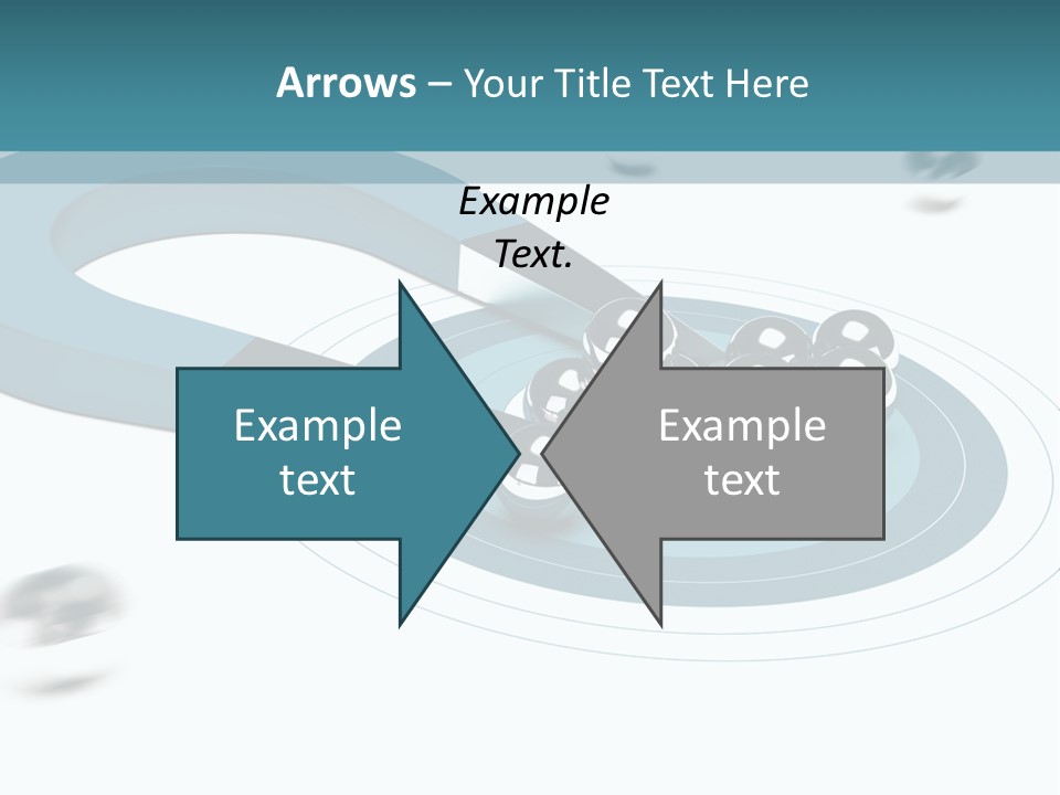 A Group Of Balls On Top Of A Blue Arrow PowerPoint Template