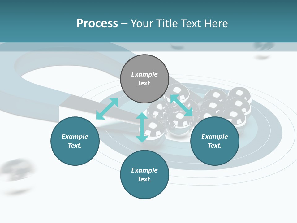 A Group Of Balls On Top Of A Blue Arrow PowerPoint Template