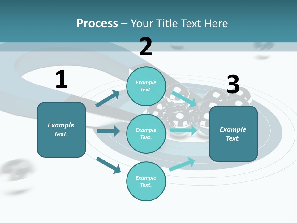 A Group Of Balls On Top Of A Blue Arrow PowerPoint Template