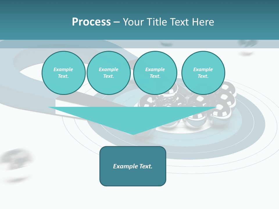 A Group Of Balls On Top Of A Blue Arrow PowerPoint Template