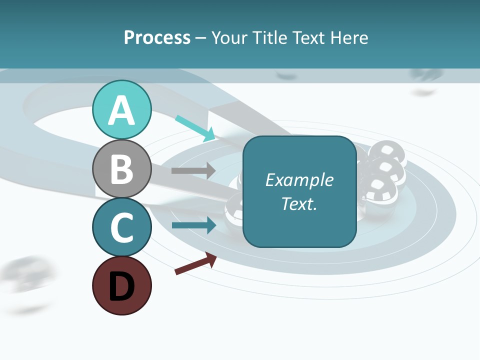 A Group Of Balls On Top Of A Blue Arrow PowerPoint Template